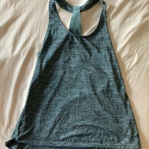 Teal and black speckle medium adidas tank top